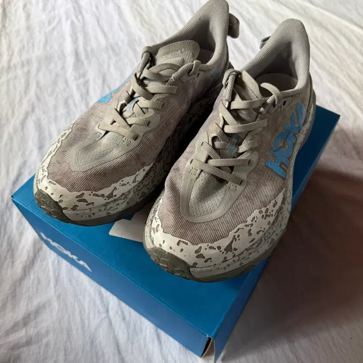 [BUNJANG] Hoka Speedgoat Grey/Blue Running Shoes (245) / 호카 스피드고트 그레이/블루 245