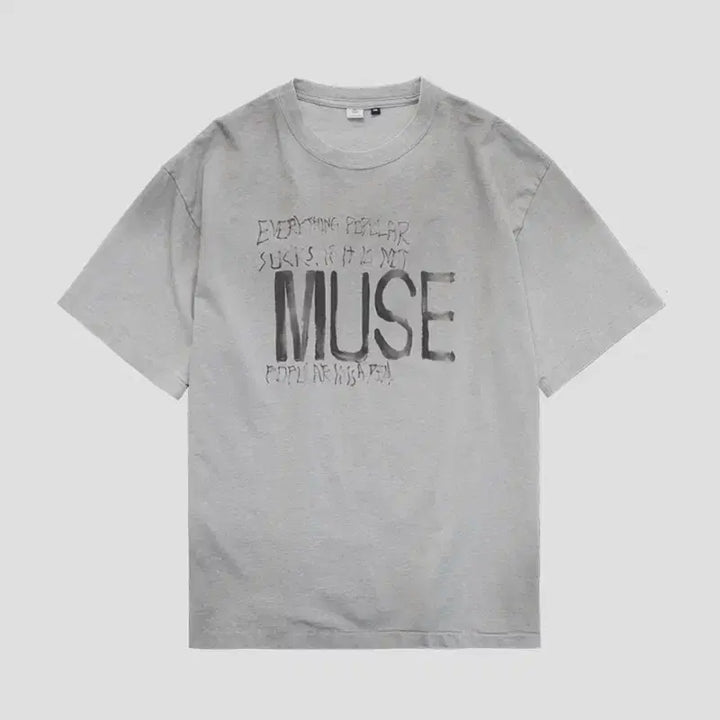 [BUNJANG] Polerutu 1011 Mako Muse T-Shirt Mélange Grey / [3] 폴리테루 1011마카뮤즈티 멜란지그레이