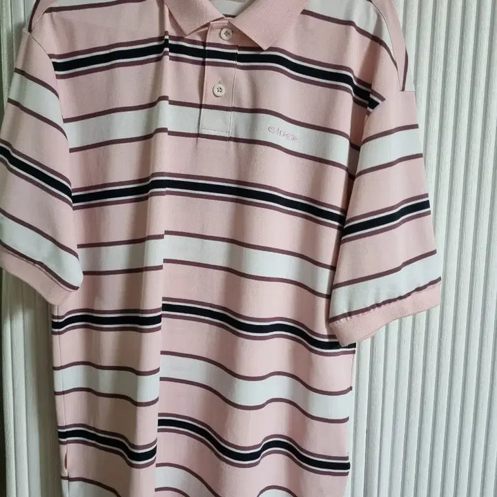 [BUNJANG] Eider Stripe Short Sleeve Polo T-Shirt / 아이더 스트라이프 반팔 카라티 핑크 /화이트/블랙