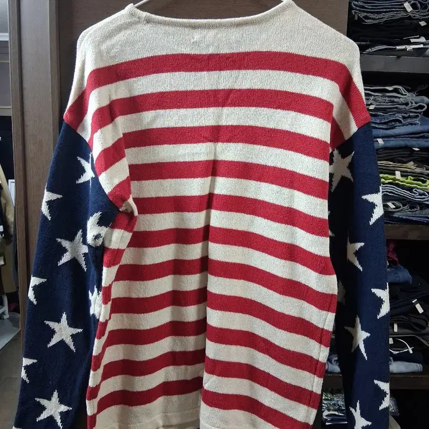 [BUNJANG] Jeep Spirit US Flag Knit Sweater / Jeep Spirit 성조기 니트 스웨터
