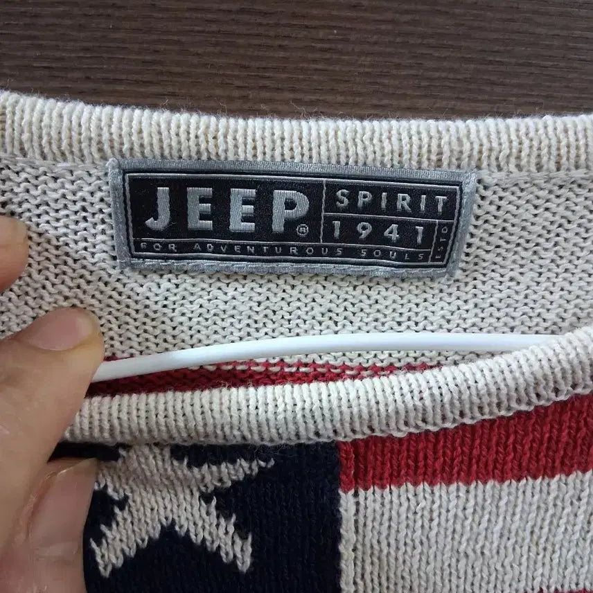 [BUNJANG] Jeep Spirit US Flag Knit Sweater / Jeep Spirit 성조기 니트 스웨터