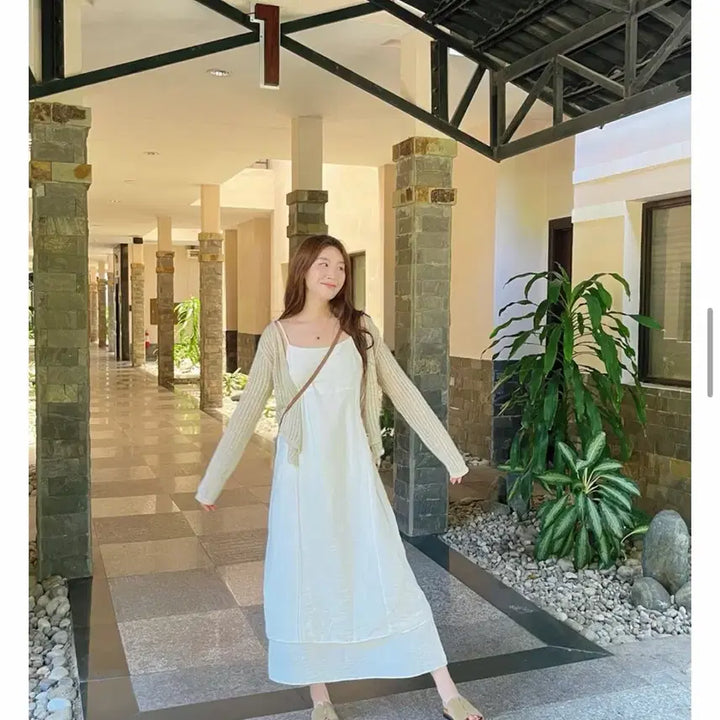 [BUNJANG] Yunav Loa Layered Dress New / 유나브 로아 레이어드 원피스 새상품