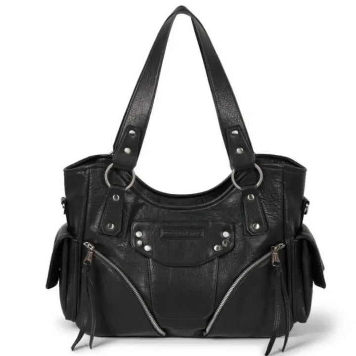 [BUNJANG] Lee Woo Gamas Karas Studded Leather Shoulder Bag Black / 이우가마카라스 스터디드 레더숄더백 블랙