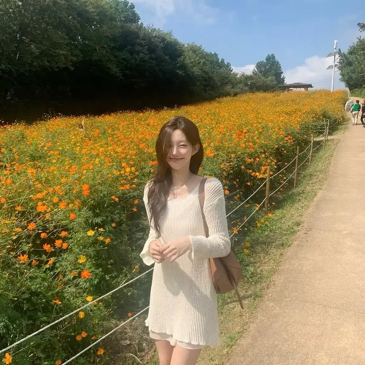 [BUNJANG] Jenio Self-Produced Dreamy Weave Knit Dress Set / 제니오 자체제작 드리미 위브 니트 원피스 세트