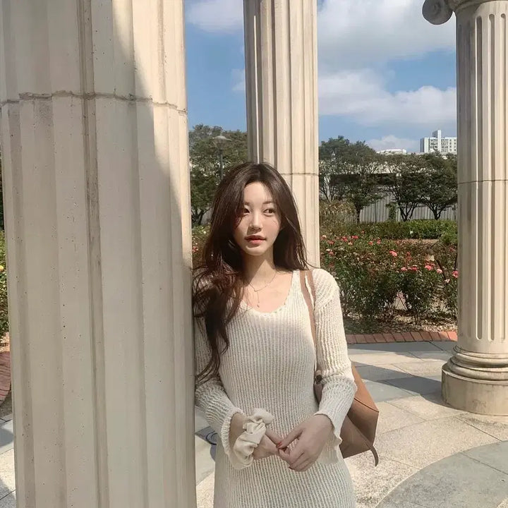 [BUNJANG] Jenio Self-Produced Dreamy Weave Knit Dress Set / 제니오 자체제작 드리미 위브 니트 원피스 세트