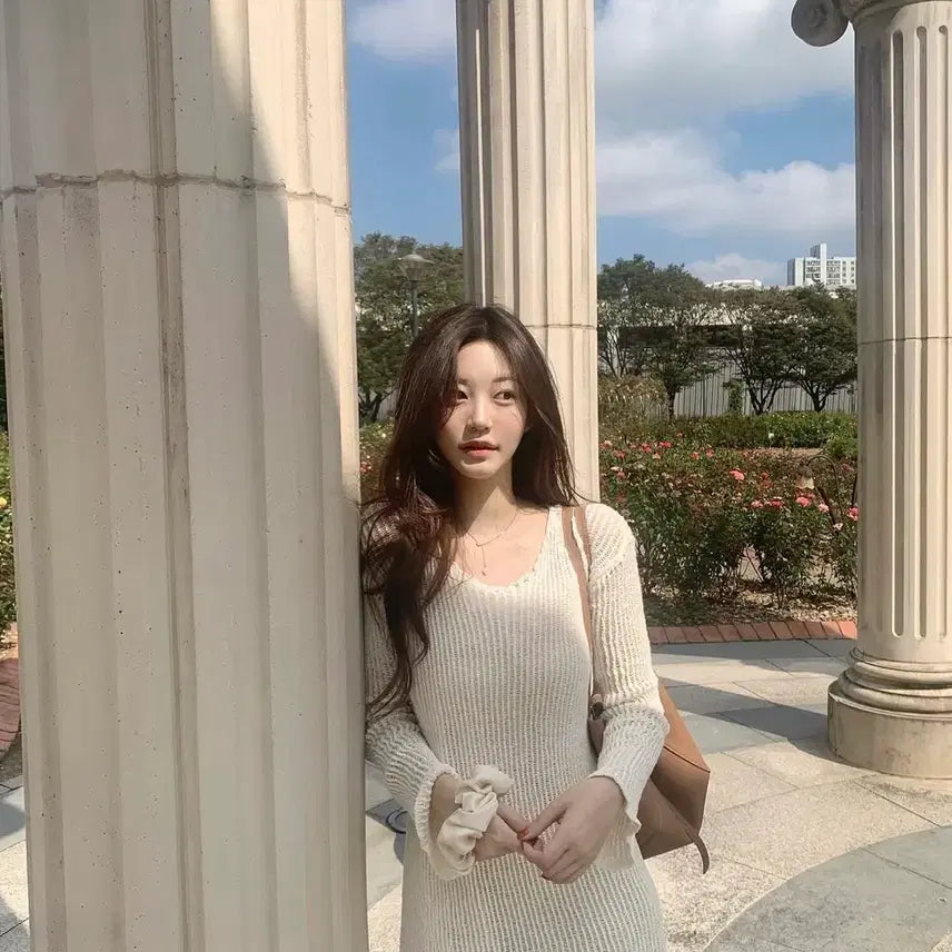 [BUNJANG] Jenio Self-Produced Dreamy Weave Knit Dress Set / 제니오 자체제작 드리미 위브 니트 원피스 세트