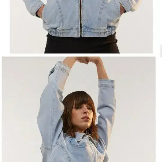 [BUNJANG] Denim Oversized Blouson Sky Blue / 데님 오버핏 블루종 스카이블루 FREE