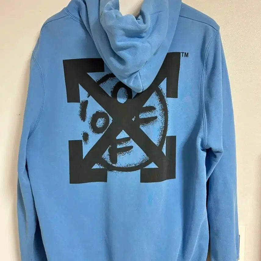 [BUNJANG] Off-White Sky Blue Hoodie / OFF-WHITE 오프화이트 하늘색 후드티