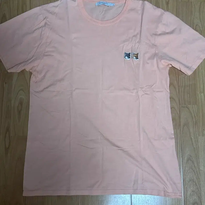 [BUNJANG] Maison Kitsuné Double Fox Short Sleeve T-Shirt Peach / 메종키츠네 더블폭스 반팔 피치