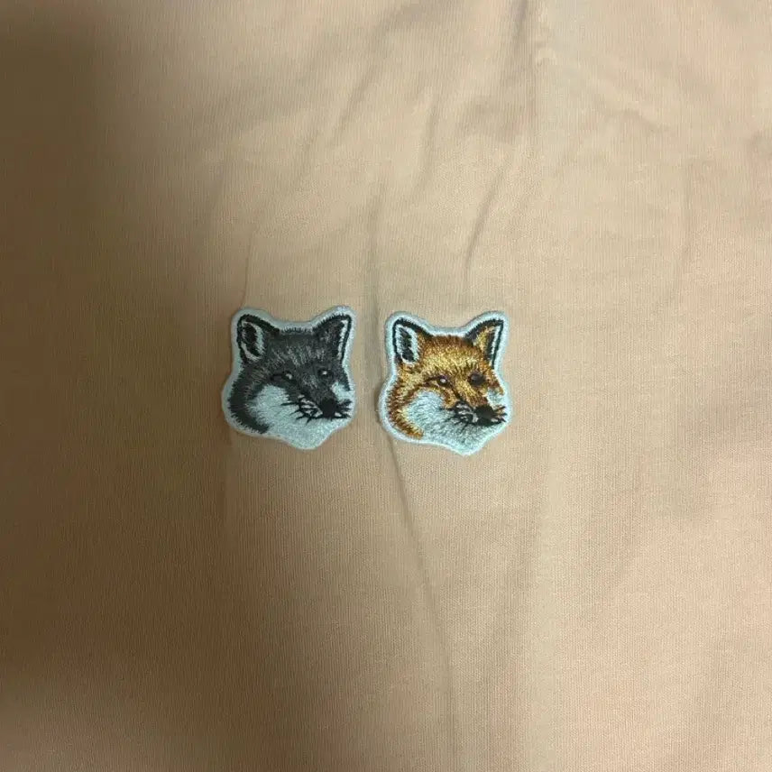 [BUNJANG] Maison Kitsuné Double Fox Short Sleeve T-Shirt Peach / 메종키츠네 더블폭스 반팔 피치