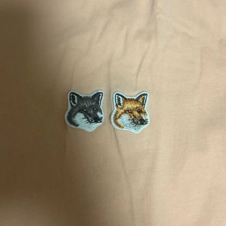 [BUNJANG] Maison Kitsuné Double Fox Short Sleeve T-Shirt Peach / 메종키츠네 더블폭스 반팔 피치