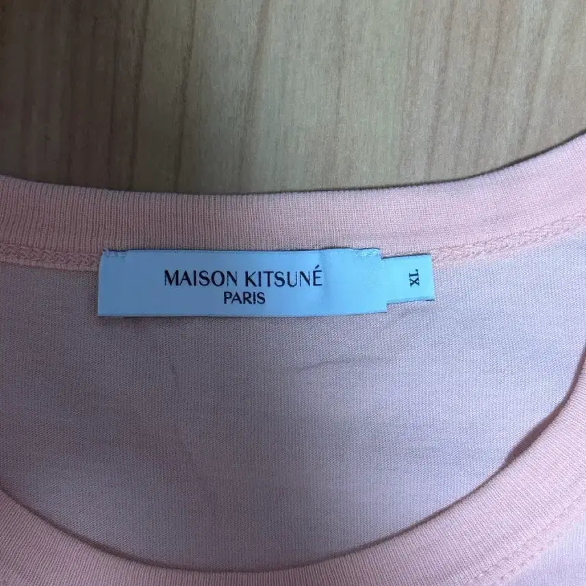 [BUNJANG] Maison Kitsuné Double Fox Short Sleeve T-Shirt Peach / 메종키츠네 더블폭스 반팔 피치