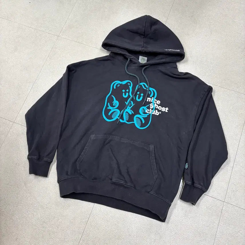 [BUNJANG] Nice Ghost Club Big Logo Bear Hoodie / 나이스고스트클럽 빅로고 베어 후드티
