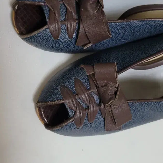 [BUNJANG] Renoma Ribbon Pumps (Navy/Brown, 230mm) / 레노마 리본 펌프스 (230mm)