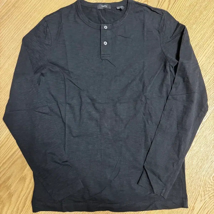 [BUNJANG] Theory Henly Neck Long Sleeve T-Shirt Black / 띠어리 thoery 헨리넥 긴팔 티셔츠 M 블랙