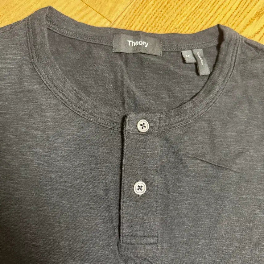 [BUNJANG] Theory Henly Neck Long Sleeve T-Shirt Black / 띠어리 thoery 헨리넥 긴팔 티셔츠 M 블랙