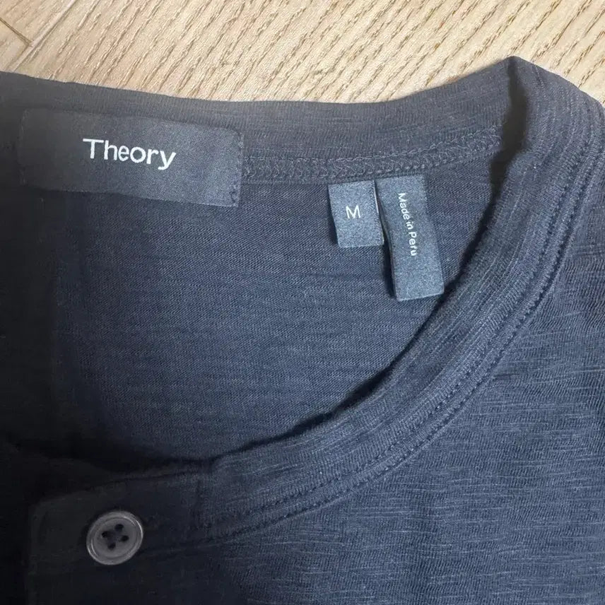 [BUNJANG] Theory Henly Neck Long Sleeve T-Shirt Black / 띠어리 thoery 헨리넥 긴팔 티셔츠 M 블랙