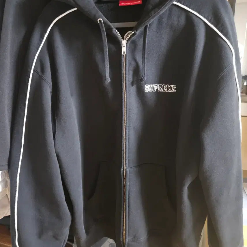 [BUNJANG] Supreme State Hooded Zip-Up Black / 슈프림 스테이트 후드 집업 블랙