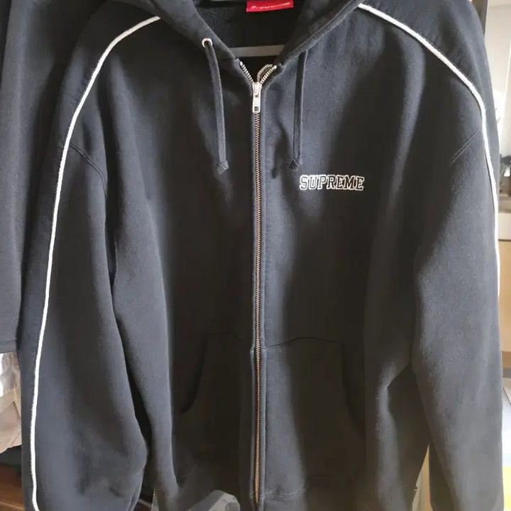 [BUNJANG] Supreme State Hooded Zip-Up Black / 슈프림 스테이트 후드 집업 블랙