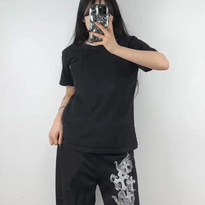 [BUNJANG] Guess Black Pocket Short Sleeve T-Shirt Size M / 게스 블랙 포켓 반팔 티셔츠 E97