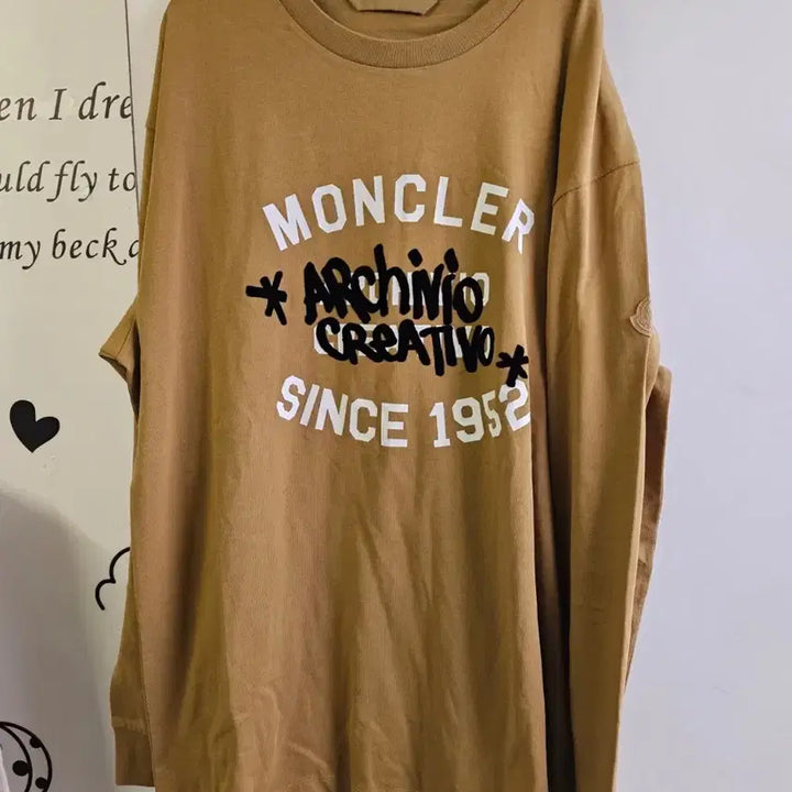 [BUNJANG] Moncler Velvet Lettering Long Sleeve T-Shirt / [몽클레어] 벨벳 레터링 포인트 남성 롱슬리브