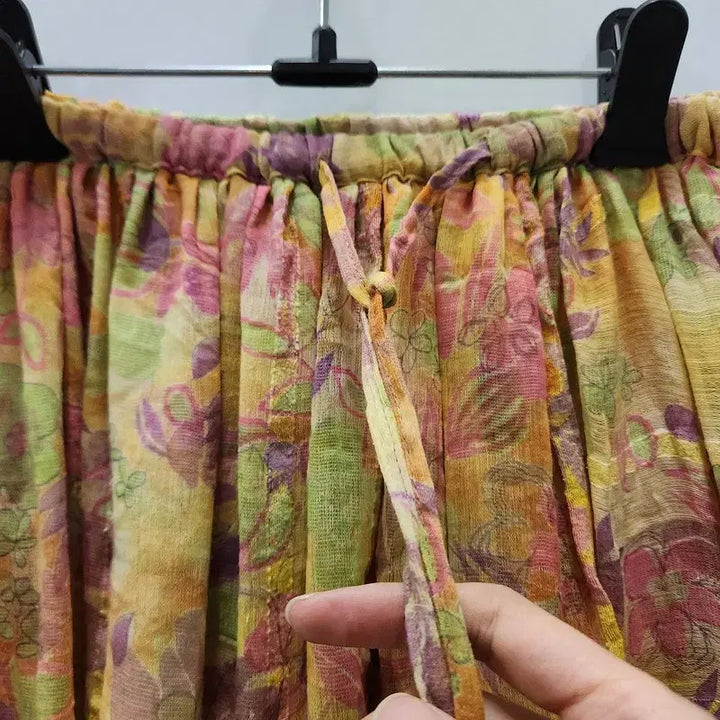 [BUNJANG] Vintage Retro Flower Avant-garde Yellow Skirt / 빈티지 레트로플라워 아방가르드 옐로우 스커트