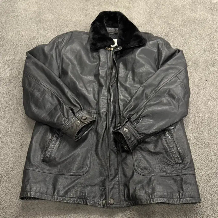 [BUNJANG] Versace Real Leather Padded Car Coat / [정품] 베르사체 리얼레더 누빔 카코트