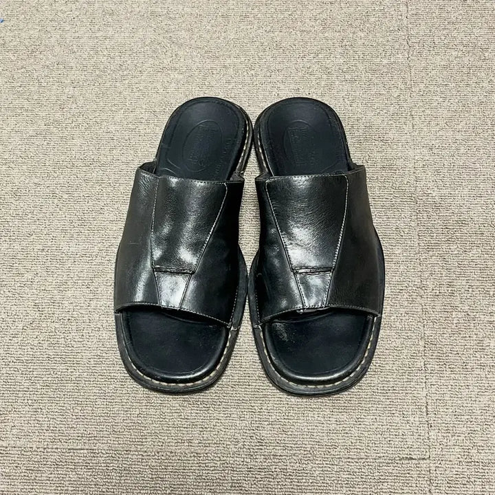 [BUNJANG] Timberland Black Leather Slide Sandals / 팀버랜드 블랙 가죽 슬리퍼