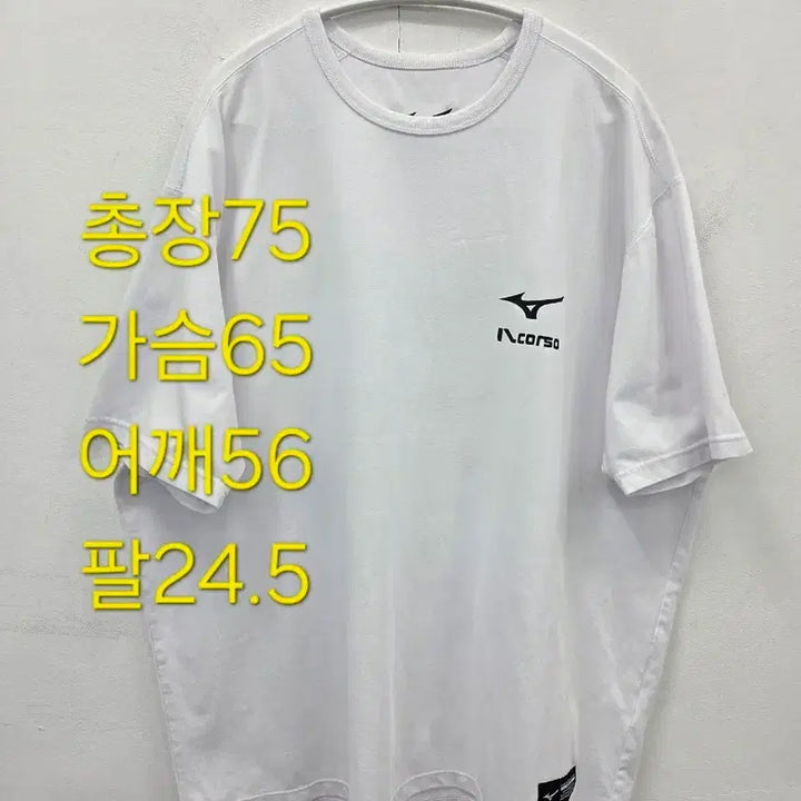 [BUNJANG] IL CORSO x Mizuno Oversized Short-Sleeve T-Shirt White / L 일꼬르소 미즈노 콜라보 오버핏 반팔 화이트