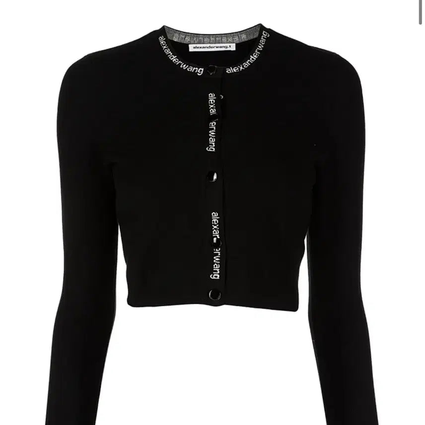 [BUNJANG] Alexander Wang Logo Tape Crop Cardigan S / 알렉산더왕 로고테이프 크롭 가디건 S