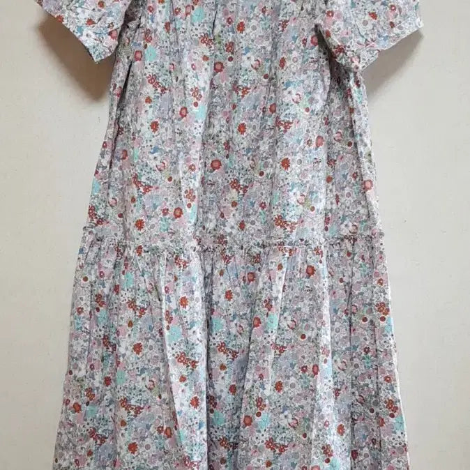 [BUNJANG] 100% Cotton Ditsy Floral Print Oversized Puff Sleeve Long Dress / 면100% 잔꽃프린트 오버핏 퍼프소매  롱 원피스