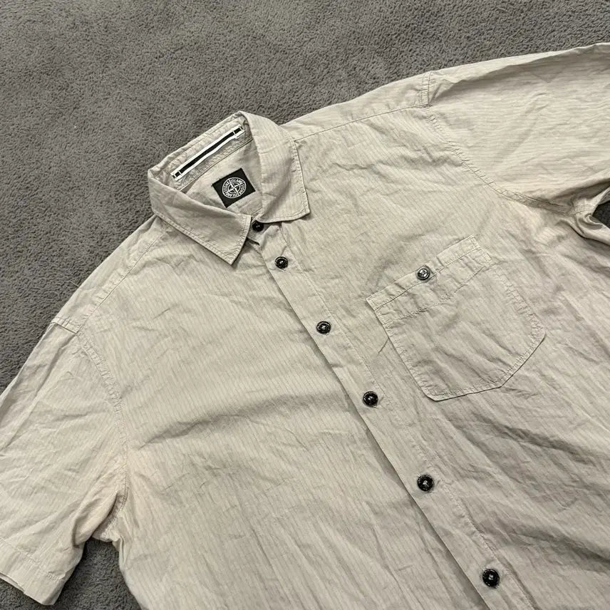 [BUNJANG] Stone Island Grey Short Sleeve Shirt / [정품/105] 스톤아일랜드 그레이 반팔 셔츠