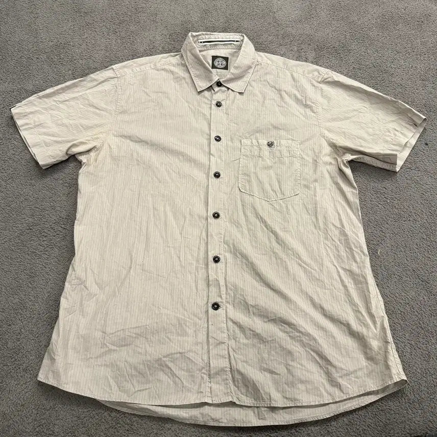 [BUNJANG] Stone Island Grey Short Sleeve Shirt / [정품/105] 스톤아일랜드 그레이 반팔 셔츠