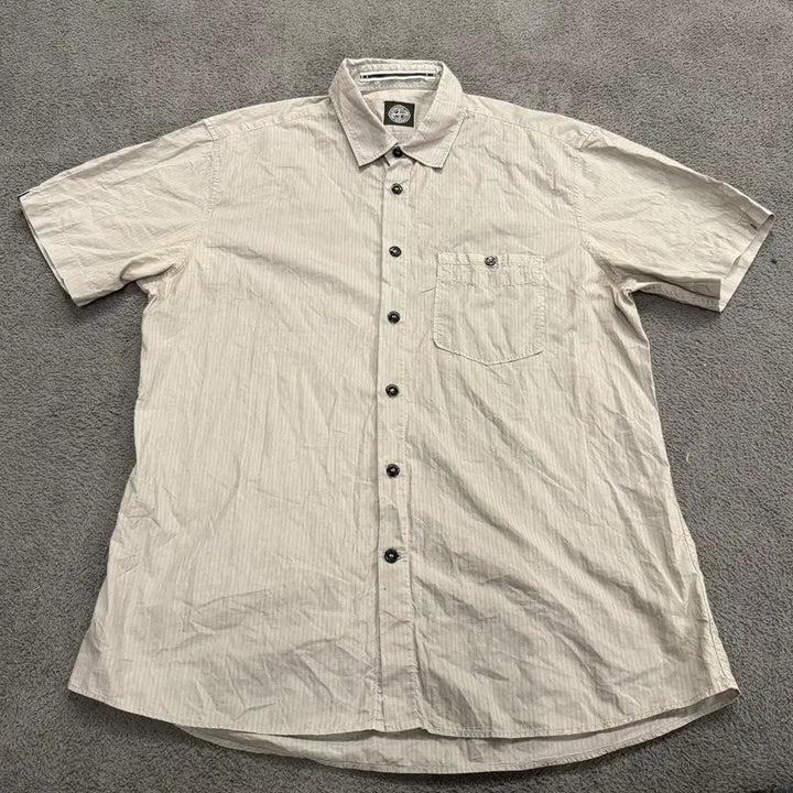 [BUNJANG] Stone Island Grey Short Sleeve Shirt / [정품/105] 스톤아일랜드 그레이 반팔 셔츠