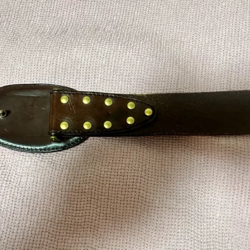 [BUNJANG] Dolce &amp; Gabbana Leather Belt with Studded Buckle / 돌체엔가바나 가죽벨트
