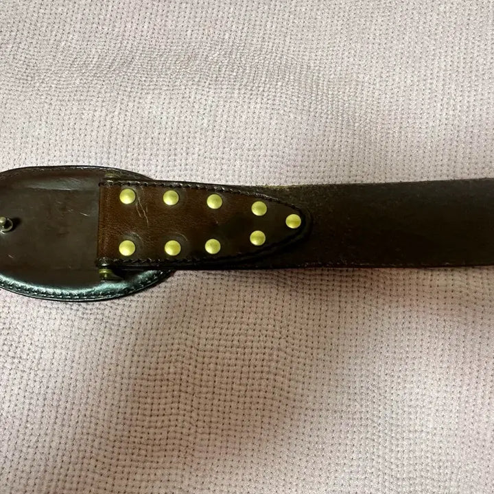 [BUNJANG] Dolce &amp; Gabbana Leather Belt with Studded Buckle / 돌체엔가바나 가죽벨트