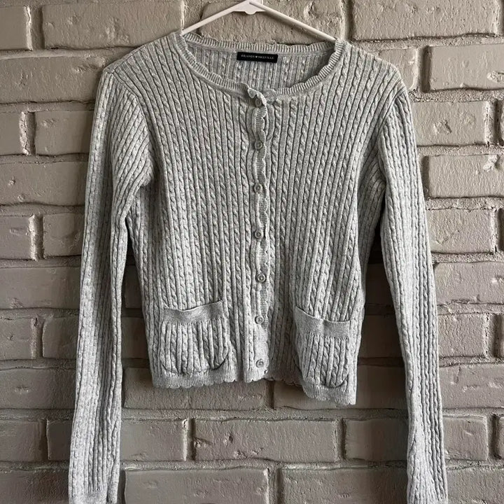 [BUNJANG] Brandy Melville Zoe Cable Cardigan Grey / 브랜디멜빌 zoe 케이블 가디건 그레이