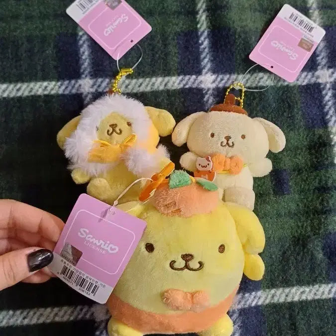 [BUNJANG] Sanrio Pompompurin Plush Keychain 3-Set / 새상품) 산리오 폼폼푸린 인형 키링 3종 세트