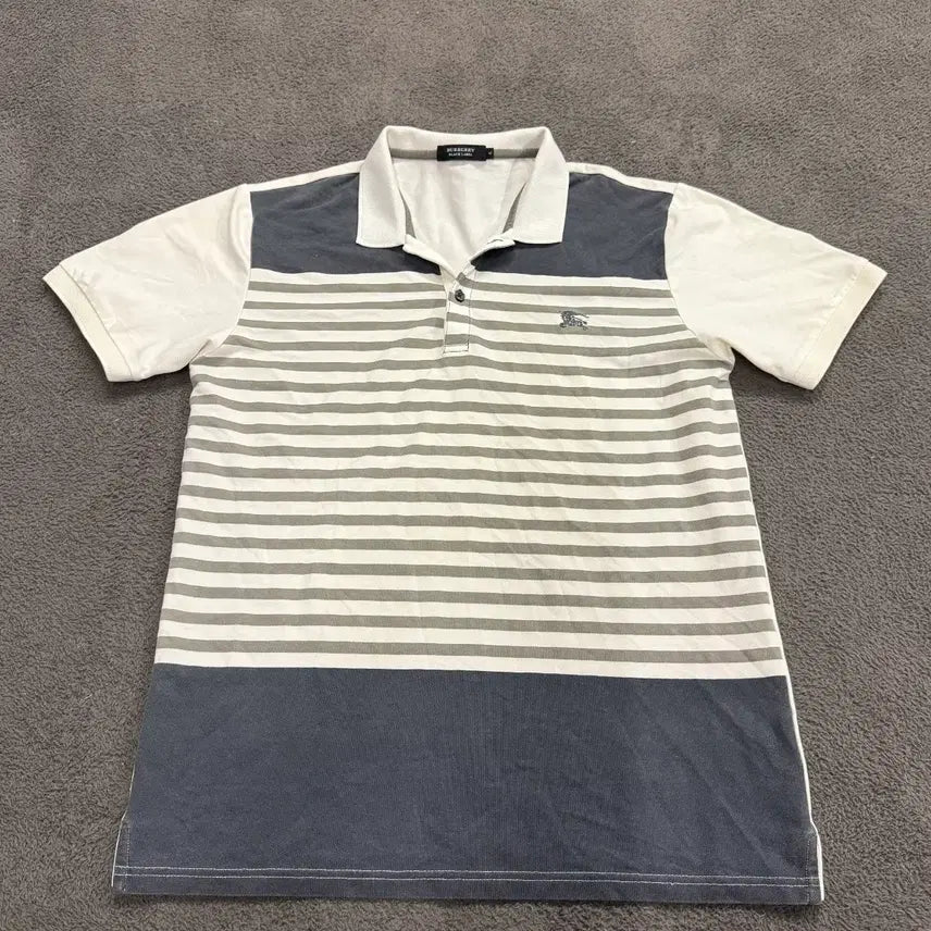 [BUNJANG] Burberry Black Label Striped Short Sleeve Polo Shirt / [정품/4] 버버리 블랙 라벨 스트라이프 반팔 폴로티