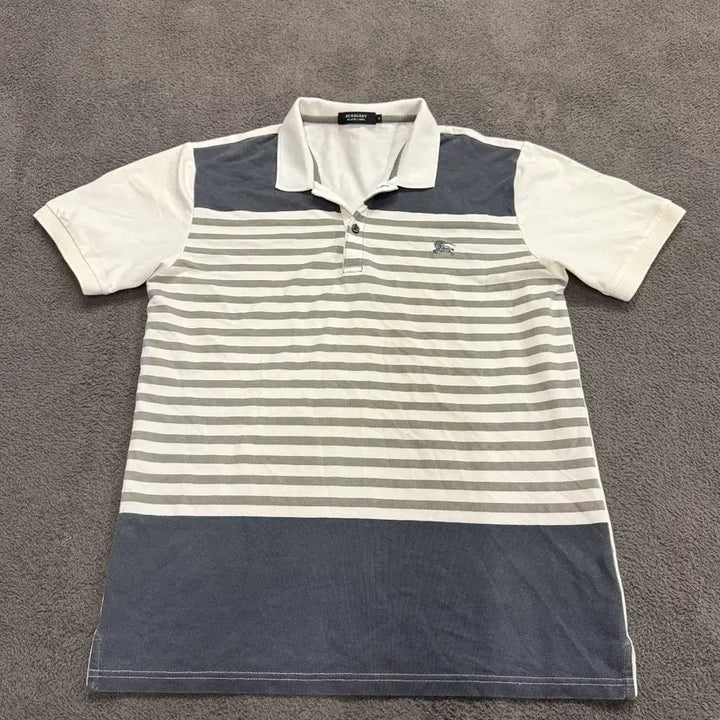[BUNJANG] Burberry Black Label Striped Short Sleeve Polo Shirt / [정품/4] 버버리 블랙 라벨 스트라이프 반팔 폴로티