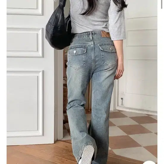 [BUNJANG] Nisome Vintage Washed Bootcut Denim Jeans Size S / 니썸 빈티지 워싱 부츠컷 데님 청바지 S