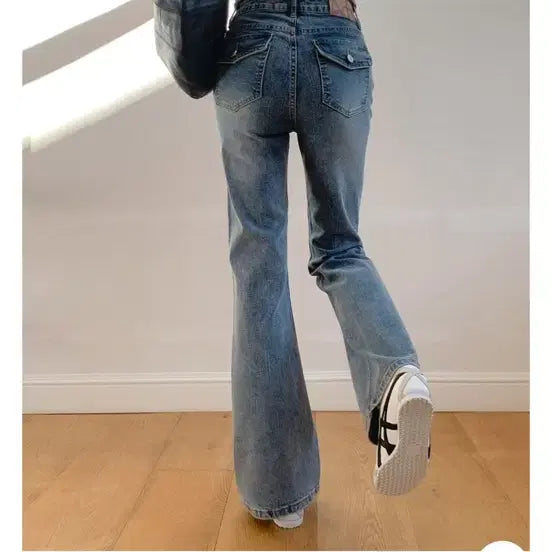 [BUNJANG] Nisome Vintage Washed Bootcut Denim Jeans Size S / 니썸 빈티지 워싱 부츠컷 데님 청바지 S