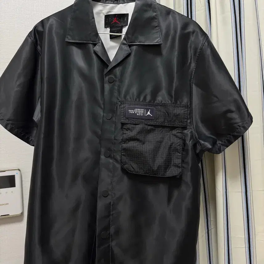 [BUNJANG] Jordan Engineered Satin Short Sleeve Top (Black) - Size S / 조던 엔지니어드 / 반팔 셔츠 S