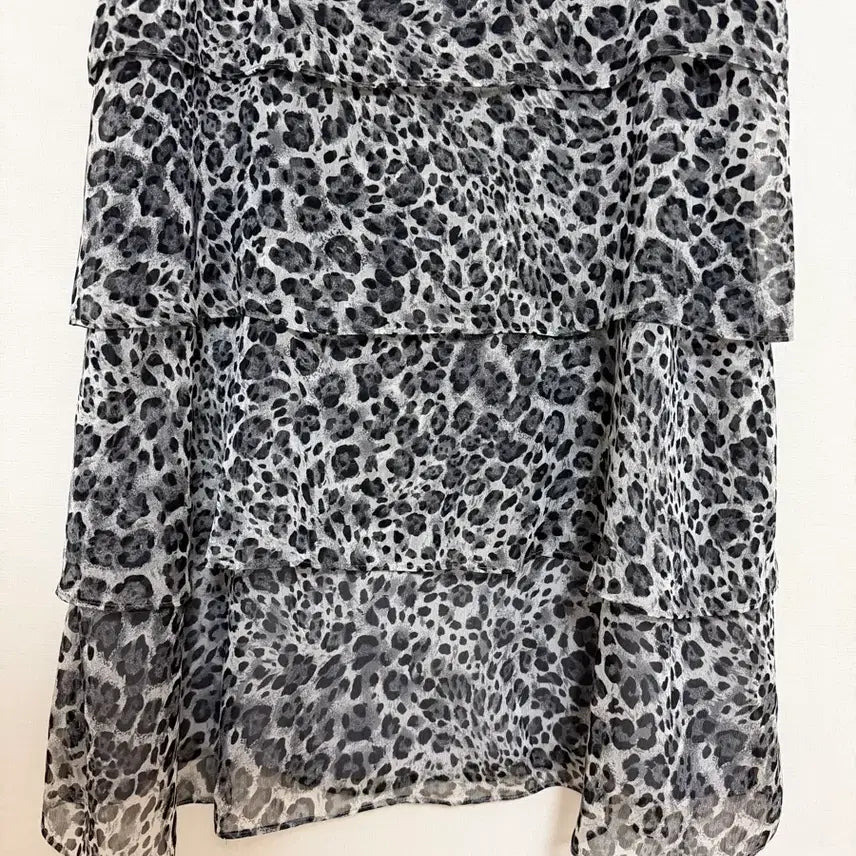 [BUNJANG] Ragello Leopard Pattern Chiffon Midi Dress / RAGELLO 캉캉 쉬폰원피스