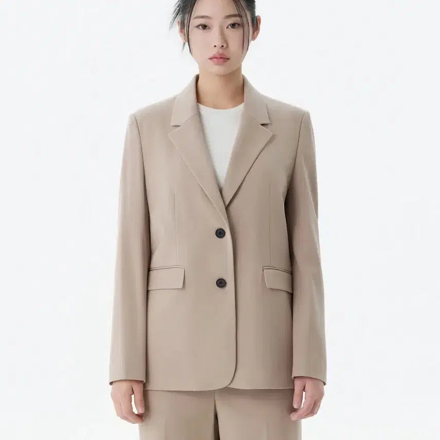 [BUNJANG] Musinsa Standard Beige Suit Setup (Jacket &amp; Pants) / 무신사 스탠다드 정장 셋업 베이지