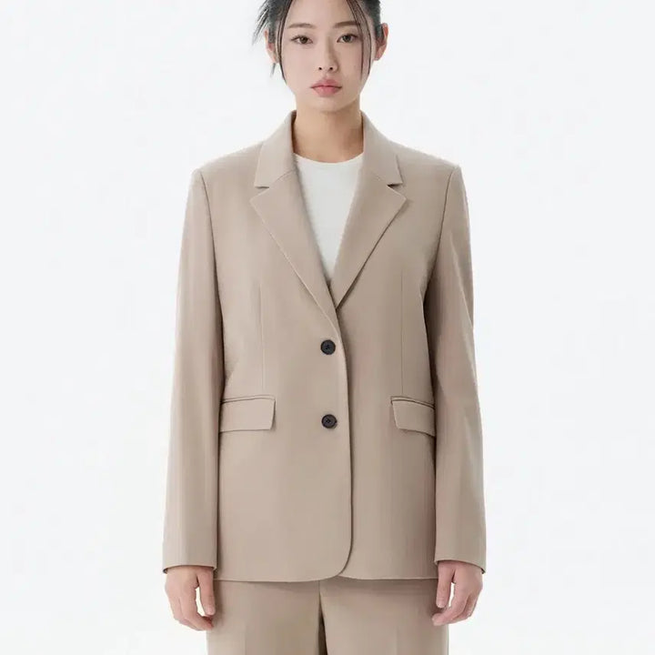 [BUNJANG] Musinsa Standard Beige Suit Setup (Jacket &amp; Pants) / 무신사 스탠다드 정장 셋업 베이지
