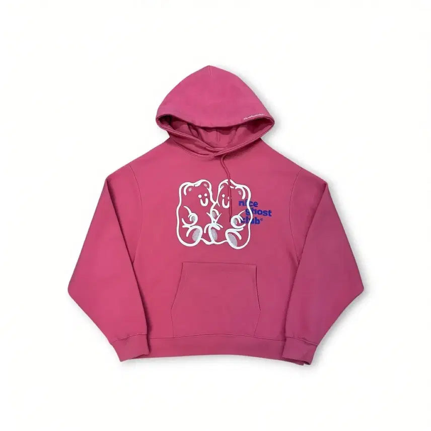 [BUNJANG] Nice Ghost Club Jelly Bear Hoodie Pink / 나이스고스트클럽 젤리베어 후드 핑크