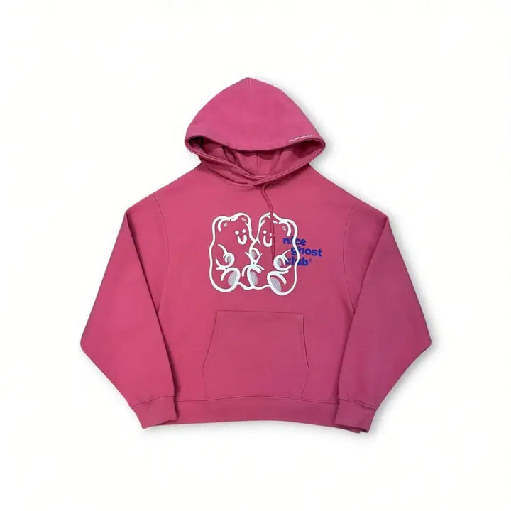 [BUNJANG] Nice Ghost Club Jelly Bear Hoodie Pink / 나이스고스트클럽 젤리베어 후드 핑크