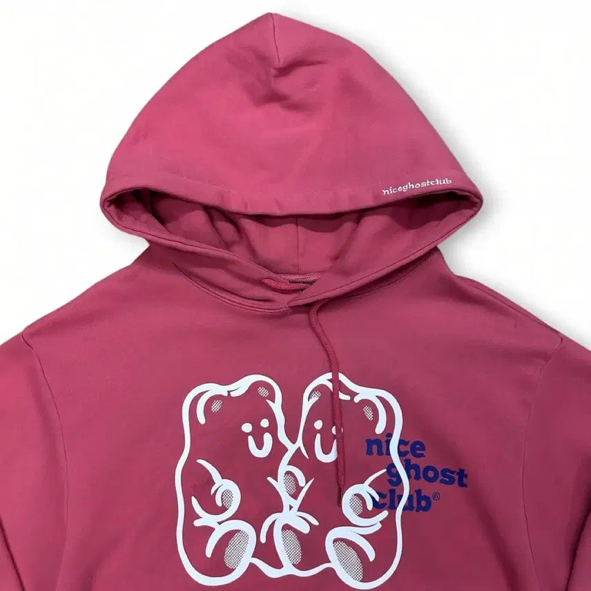 [BUNJANG] Nice Ghost Club Jelly Bear Hoodie Pink / 나이스고스트클럽 젤리베어 후드 핑크