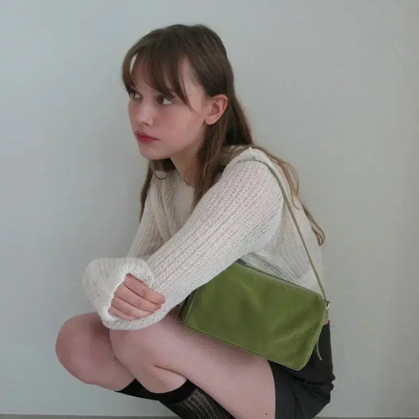 [BUNJANG] Linch Suede Basil Bag Olive / 린츠 바질백 스웨이드올리브
